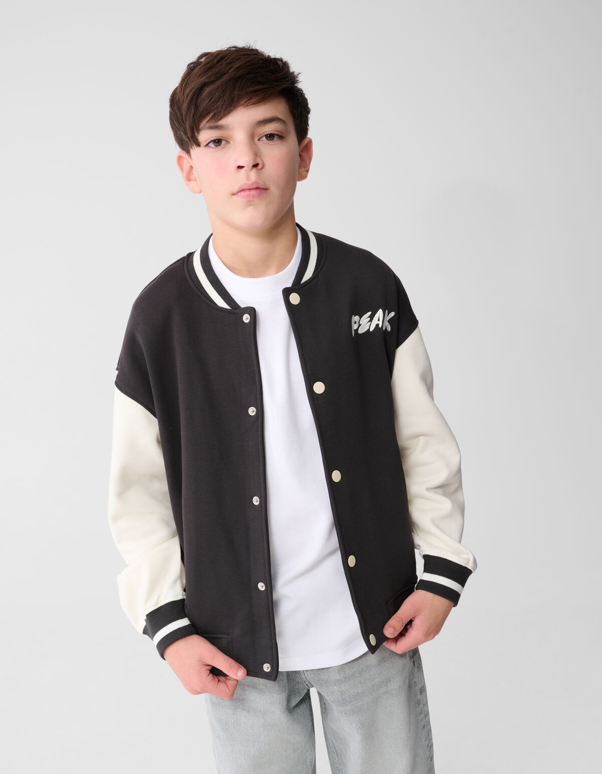 Varsity Bomber Jack Donkergrijs