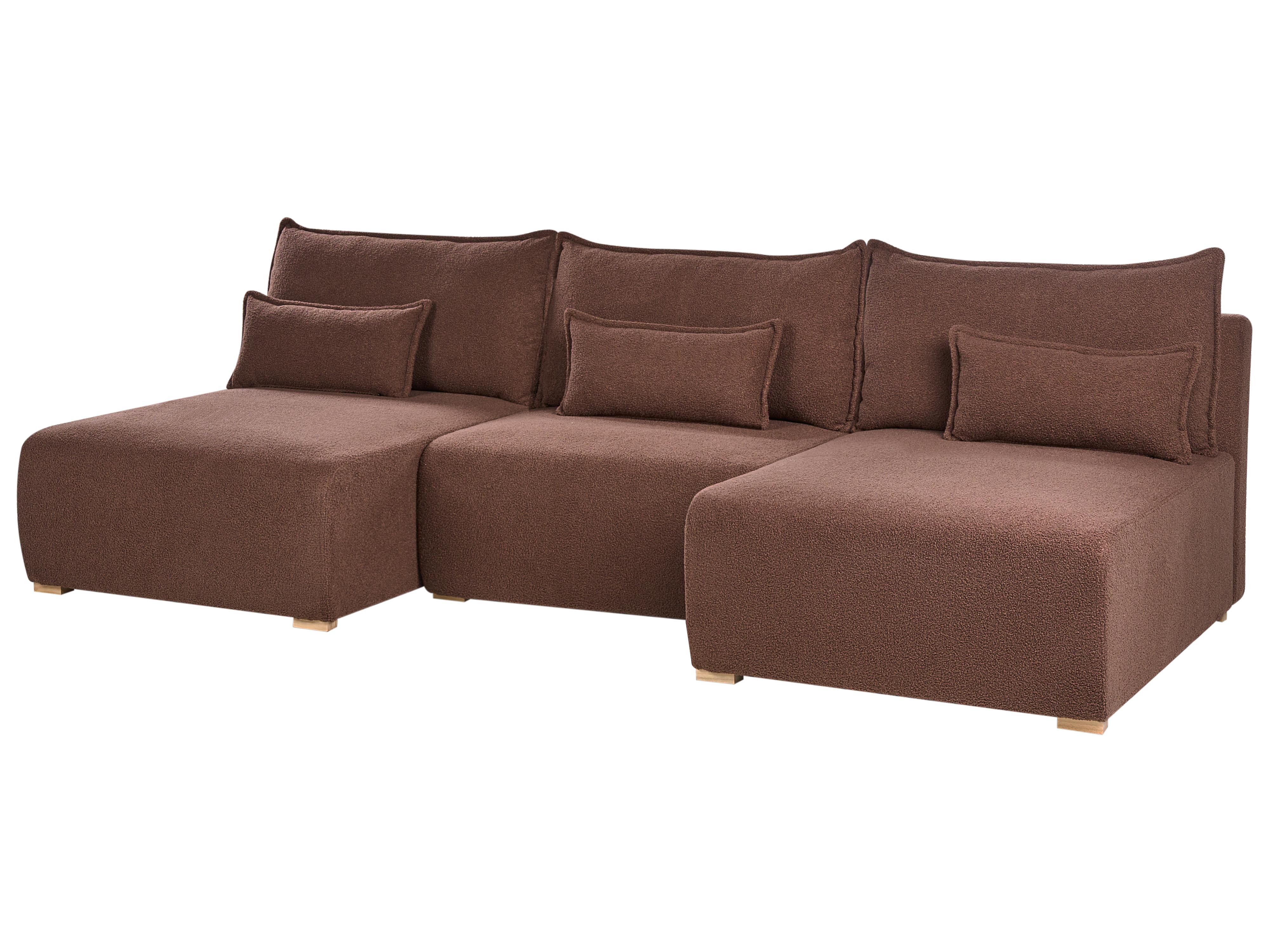 Modulaire U-vormige bank NERBO Bouclé Bruin