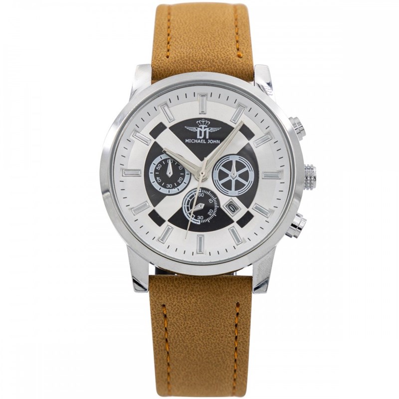 Coffret montre Homme M. JOHN bracelet Cuir Marron