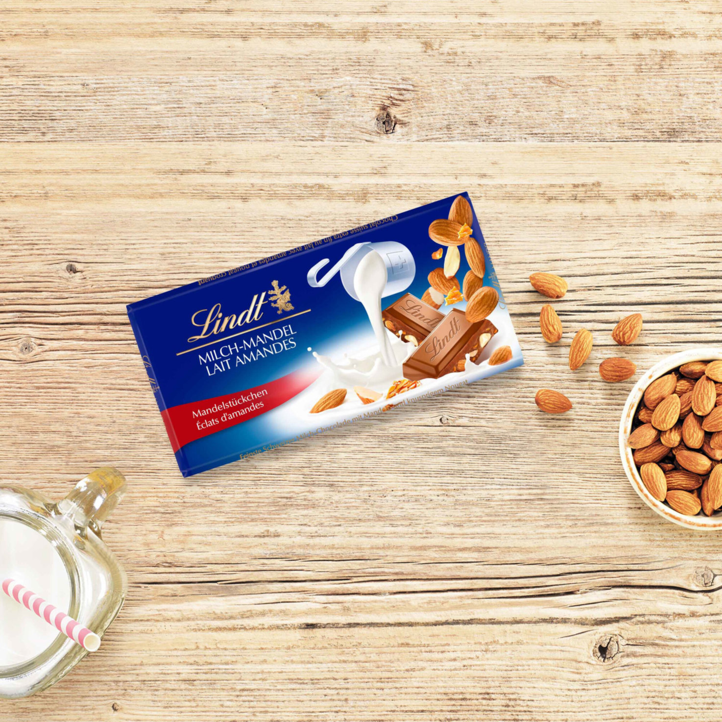 Lindt Tafelschokolade Milch Mandel