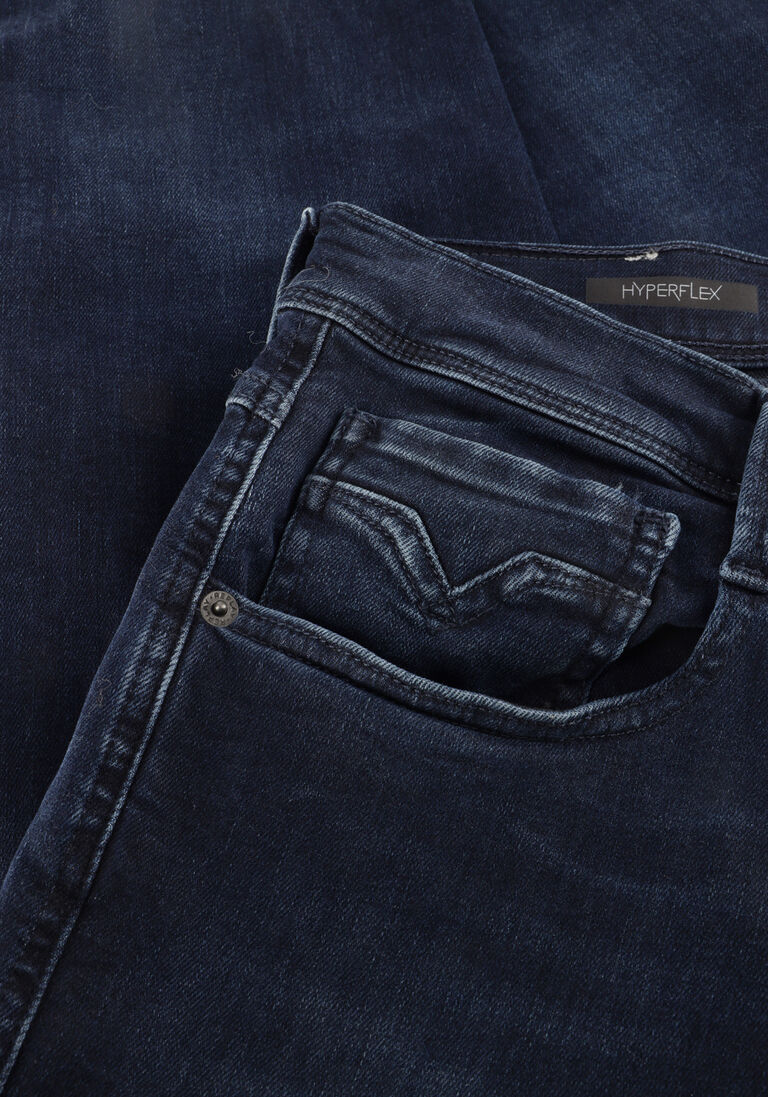 donkerblauwe replay straight leg jeans anbass
