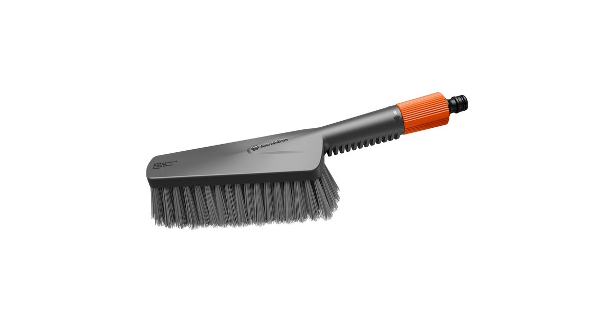 GARDENACleansystem handborstel M Soft, met slangaansluiting wasborstel  (Grijs, 18841-20)