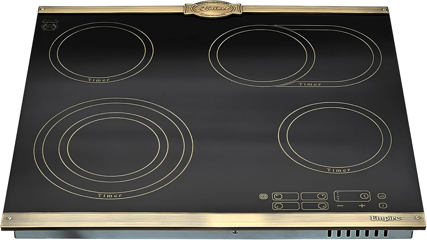 Kaiser Pyrolyse Backofen »EH 6427 AD+KCT 6185 Em«, Retro Pyrolyse Einbau Backofen 73L Schwarzfarbiges Glas 60 cm+Exklusives Autarkers High Light Glaskeramik Kochfeld 60cm,Herd Einbau
