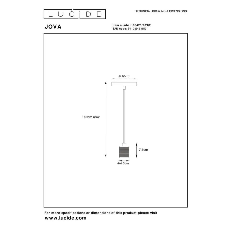 Lucide JOVA Hanglamp - Mat Goud / Messing