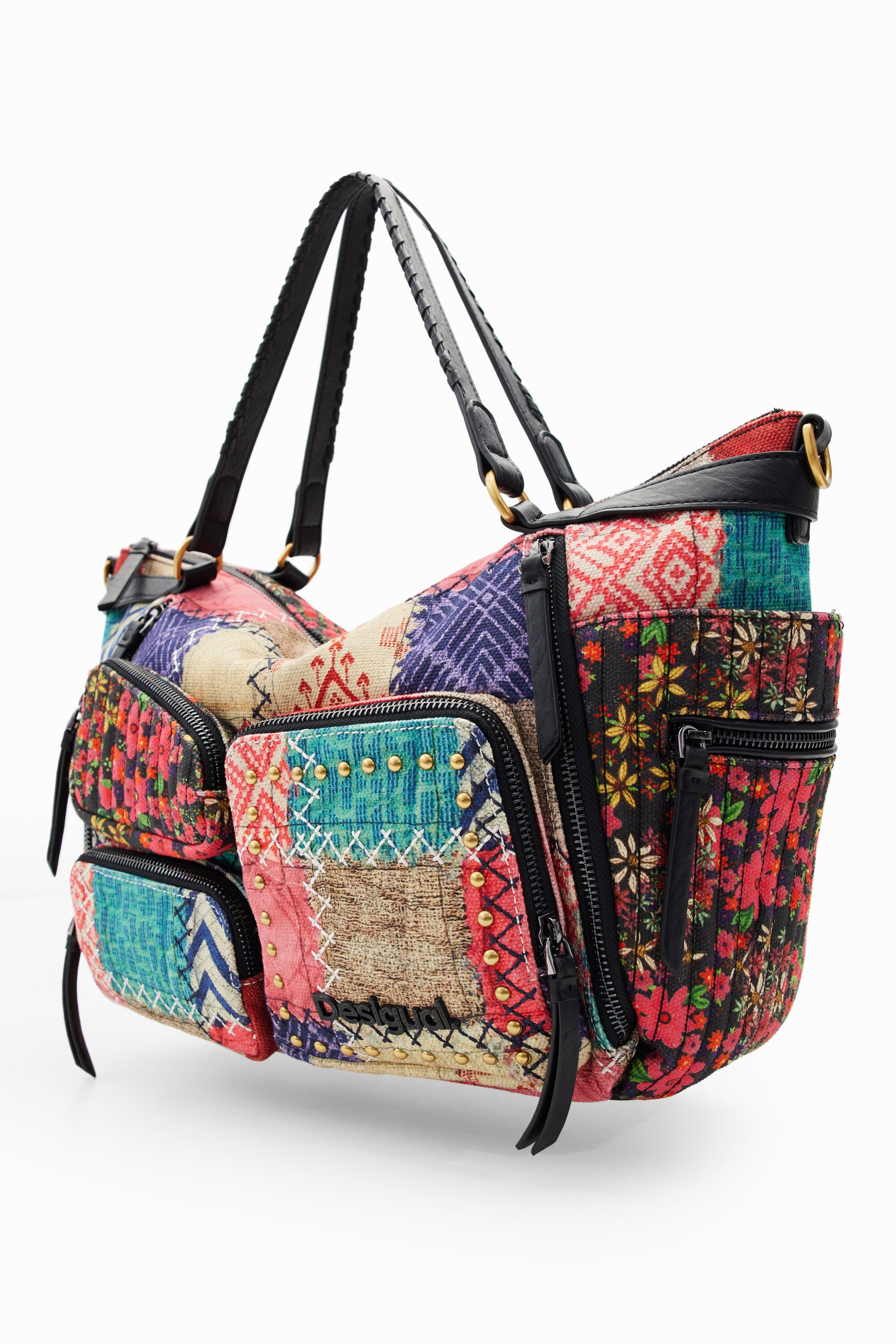 Grand sac toile patchwork