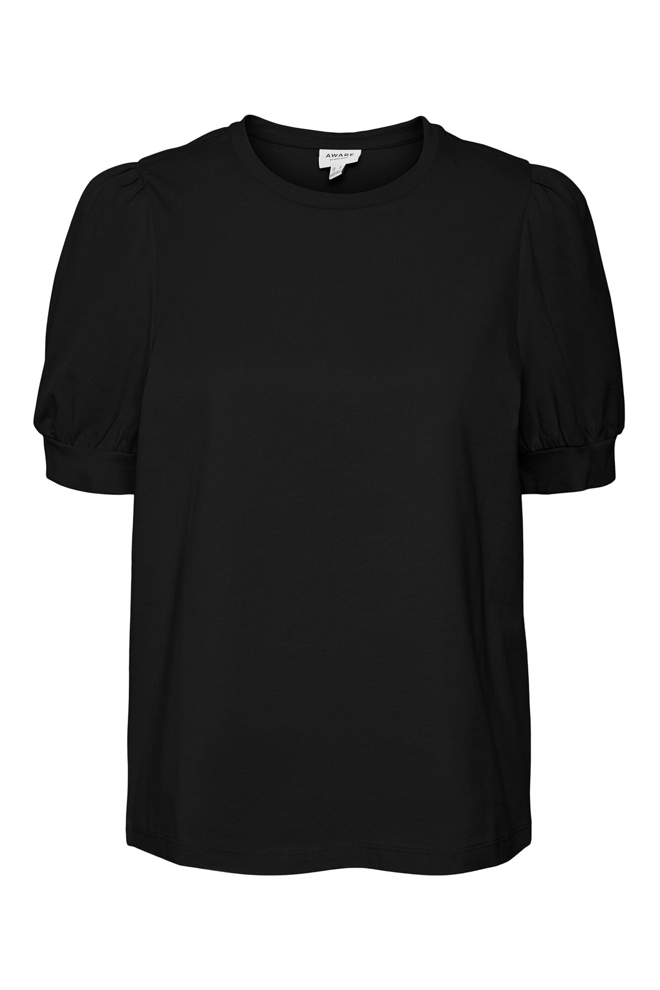 Blusa de algodão com mangas bufantes - Preta