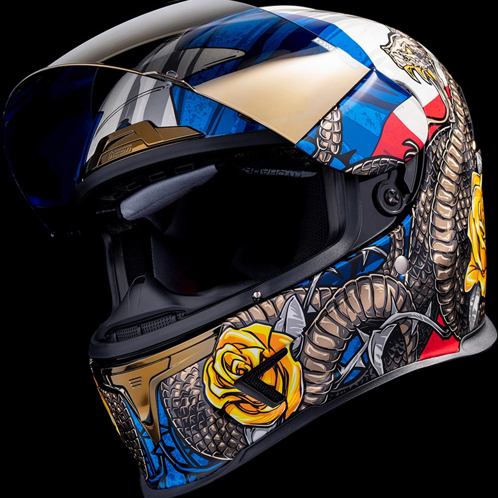 Icon - Casque Airframe Pro Tejas Libre™ Bleu / Beige / Rouge