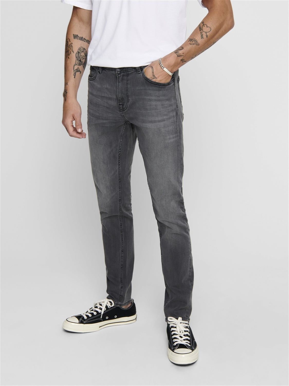 ONSWARP Niedrige Taille Skinny Fit Jeans Grey Denim