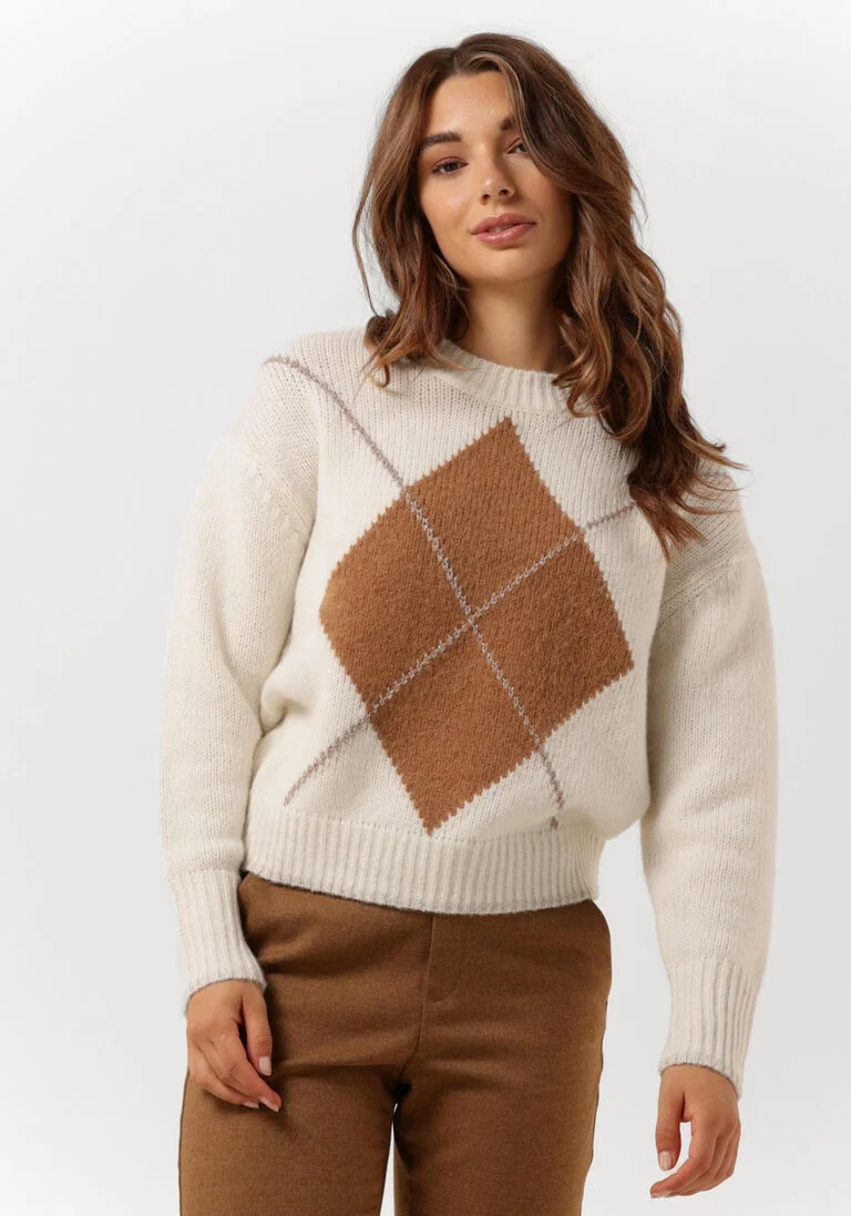 MOS MOSH gebroken wit mos mosh trui zoom diamond knit