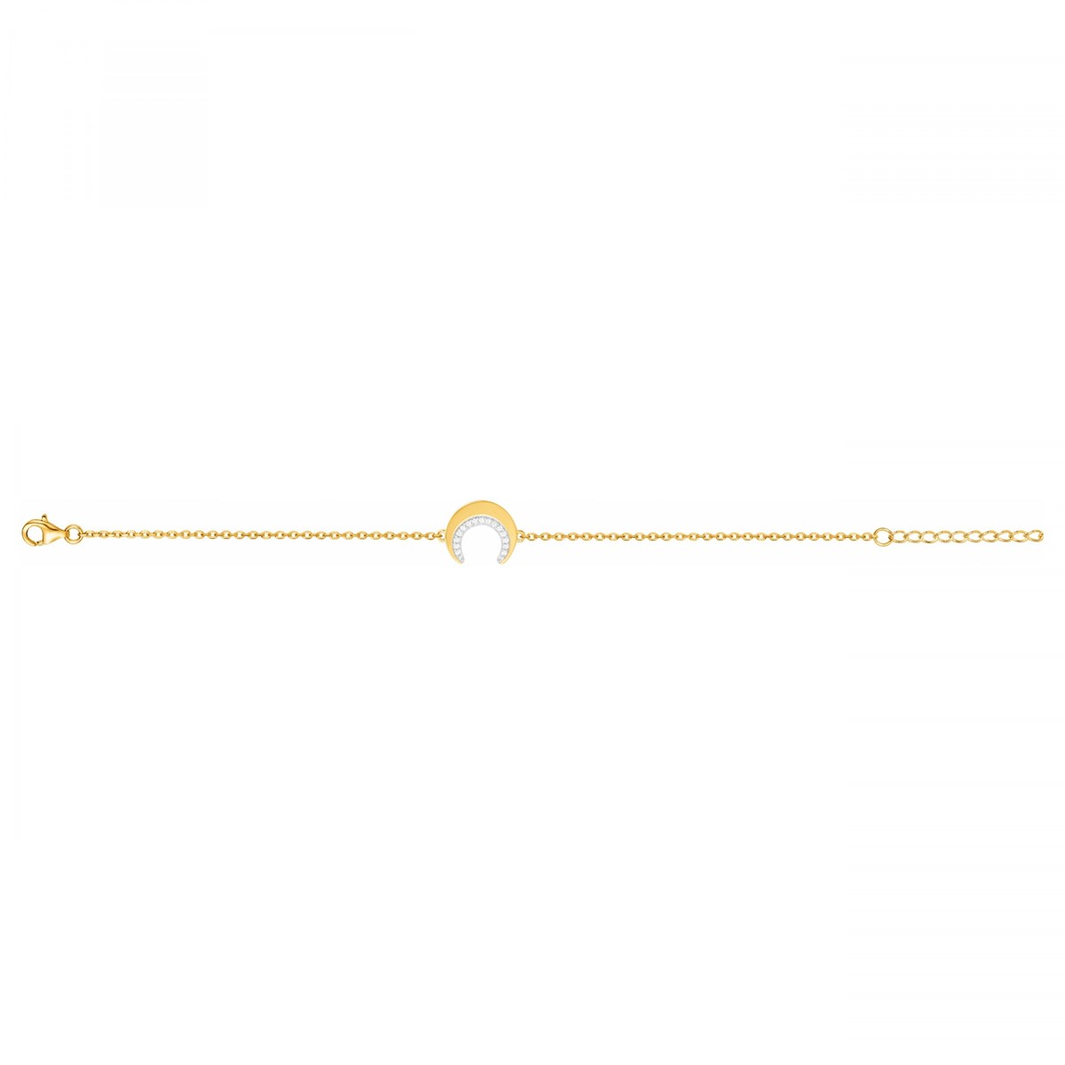 Bracelet souple en Plaqué Or avec oxyde de zirconium blanc