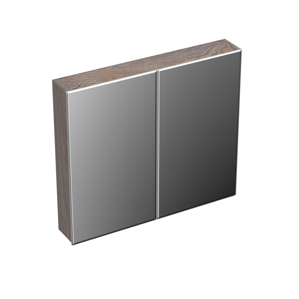 Forzalaqua Uni spiegelkast 80x70cm met 2 deuren silver grey
