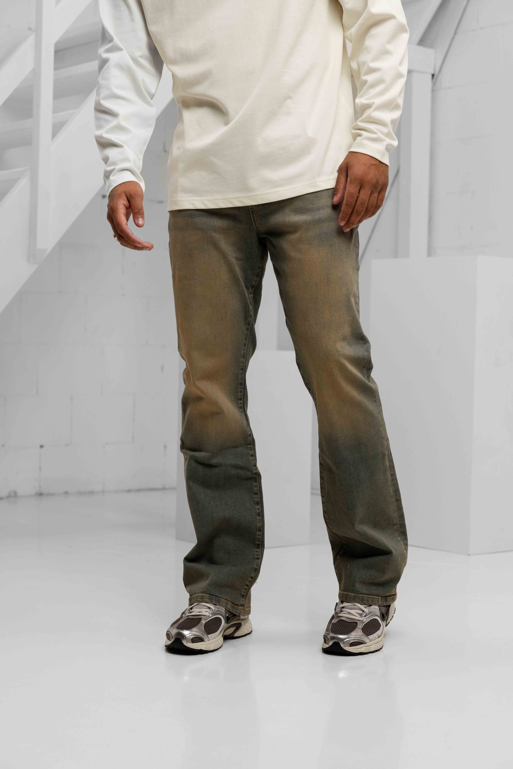 Croyez Sand Washed Straight Jeans Heren Lichtblauw