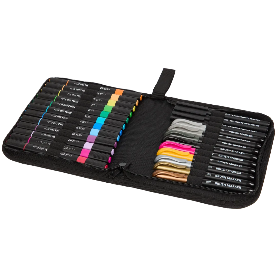 Markers in etui 25-delig | diverse varianten