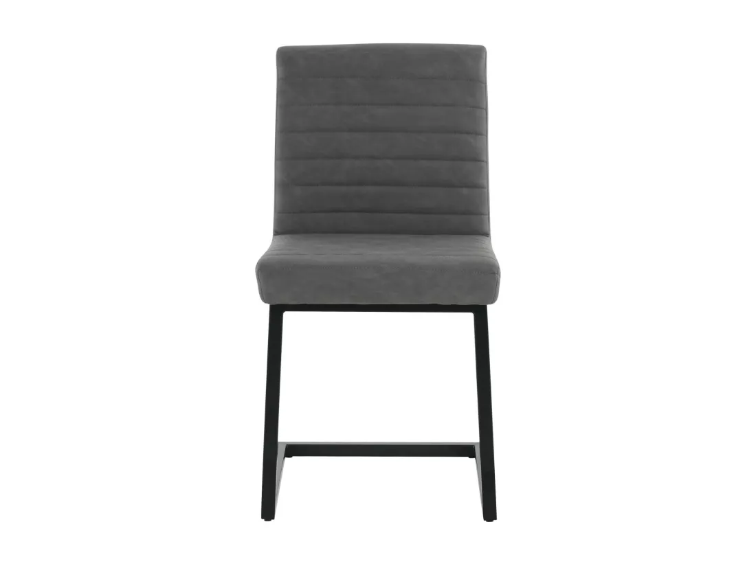 Lot de 6 chaises cantilever en velours et pieds en métal, chaise de salon moderne, ergonomie, 55x43x83cm, Gris