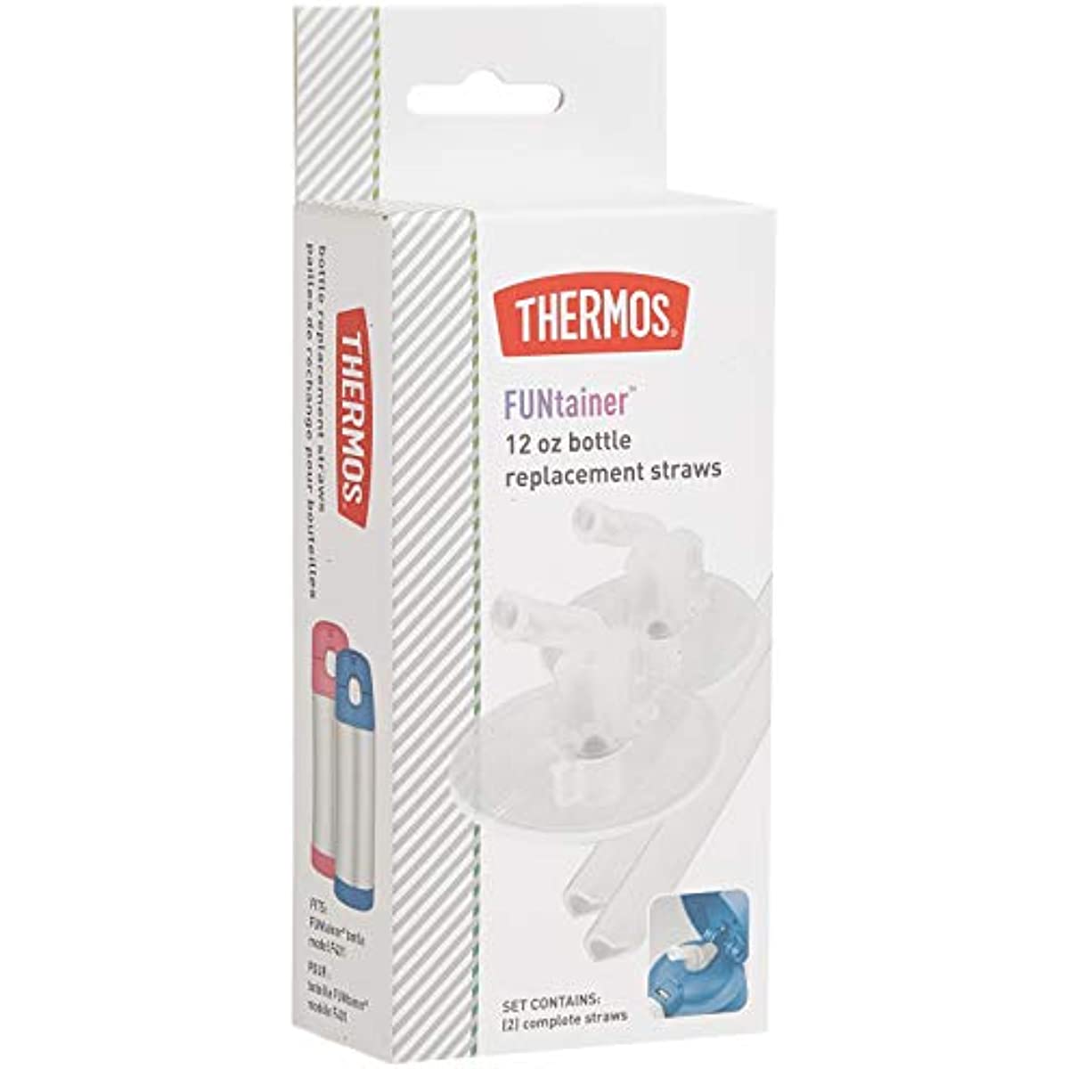 Conjunto de canudos de substitui&ccedil;&atilde;o para Foogo THRF401RS6 F401 Thermos Funtainer, 2 pacotes, tamanho &uacute;nico, transparente