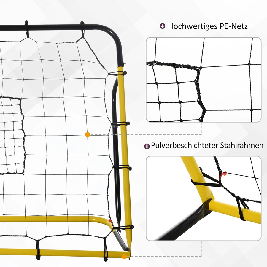 HOMCOM Fußballnetz für mehrere Ballsportarten gelb, schwarz