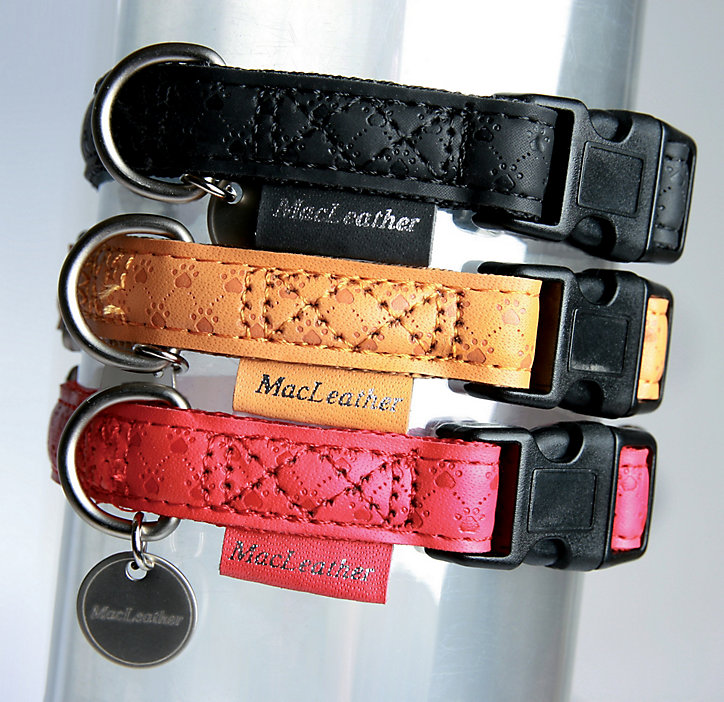 Collier réglable Mc Leather 20mm rouge
