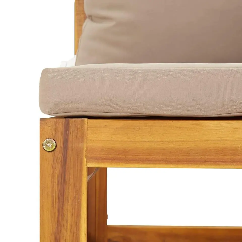 vidaXL - Hoekbanken sectioneel - Taupe - Acaciahout - 2 stuks
