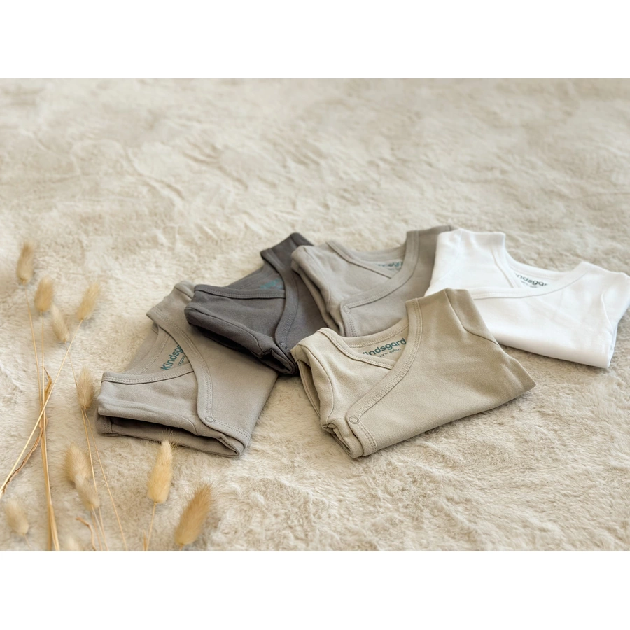 kindsgard Wickelbody trunder 5er-Pack kurzarm grau