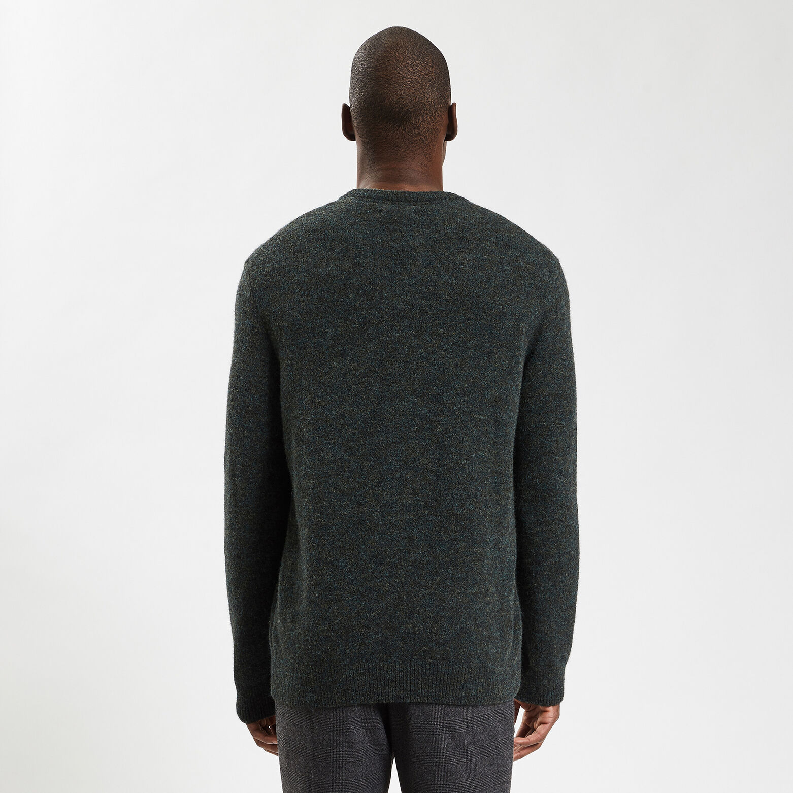 Pull col rond épais Vert