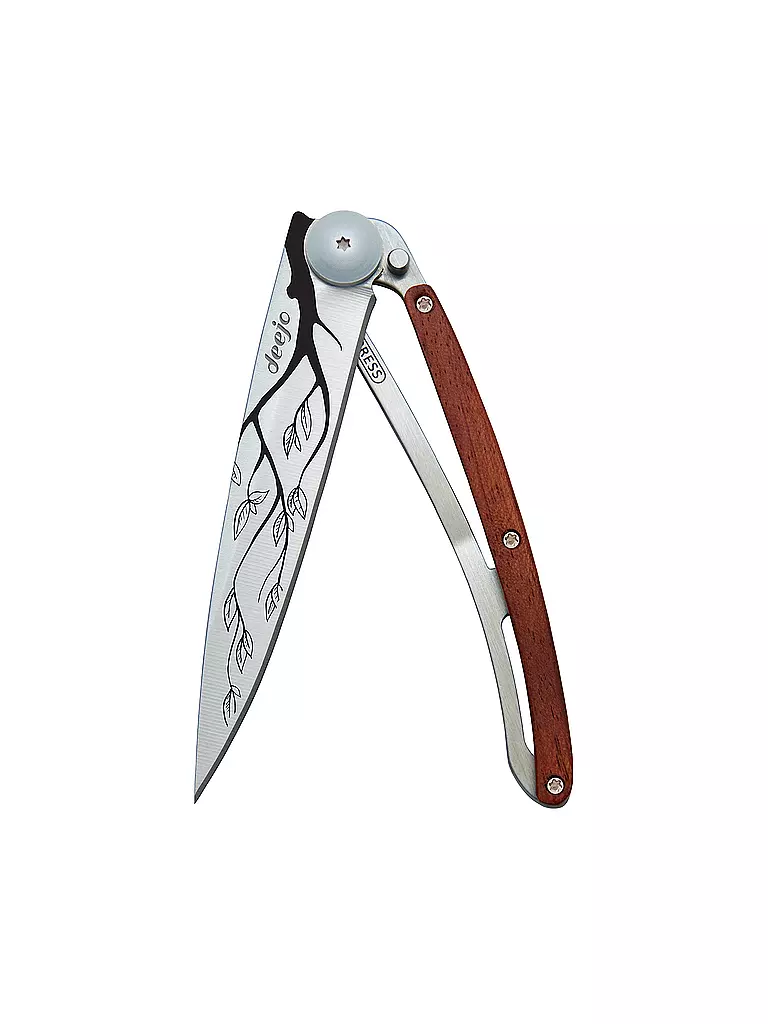 DEEJO Taschenmesser Korallenholz Titan BAUM 37G silber