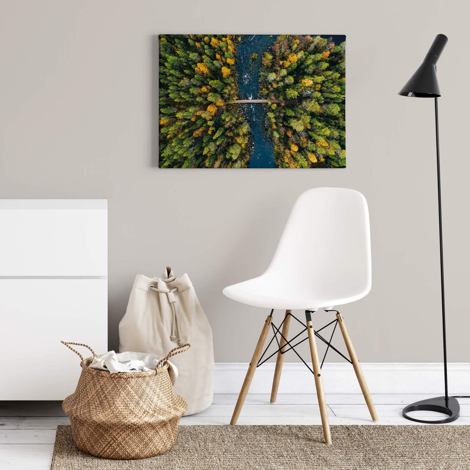 Leinwandbild HERBSTLANDSCHAFT - grün - 70x50 cm