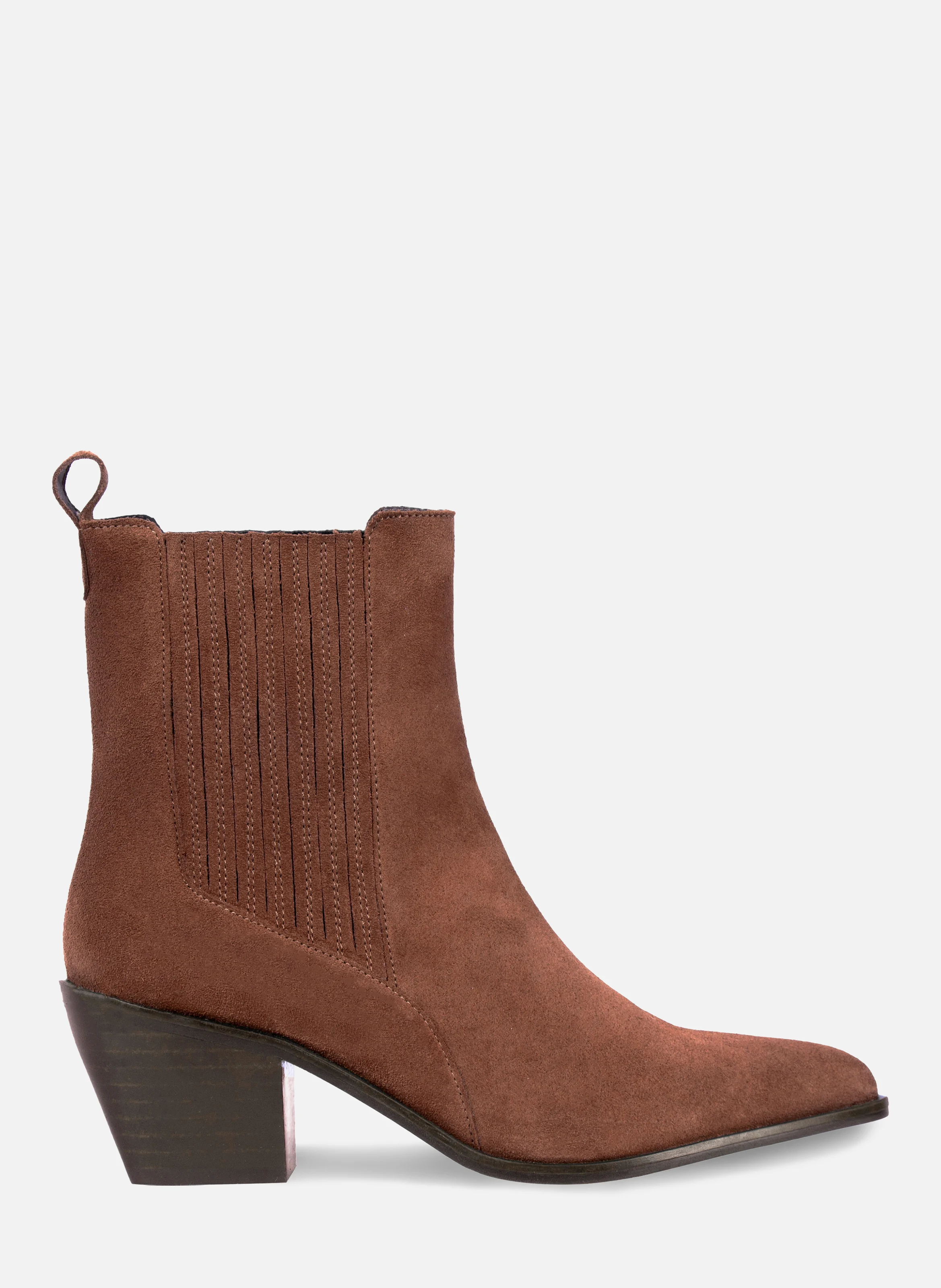 Bottines santiag cuir daim | Marron
