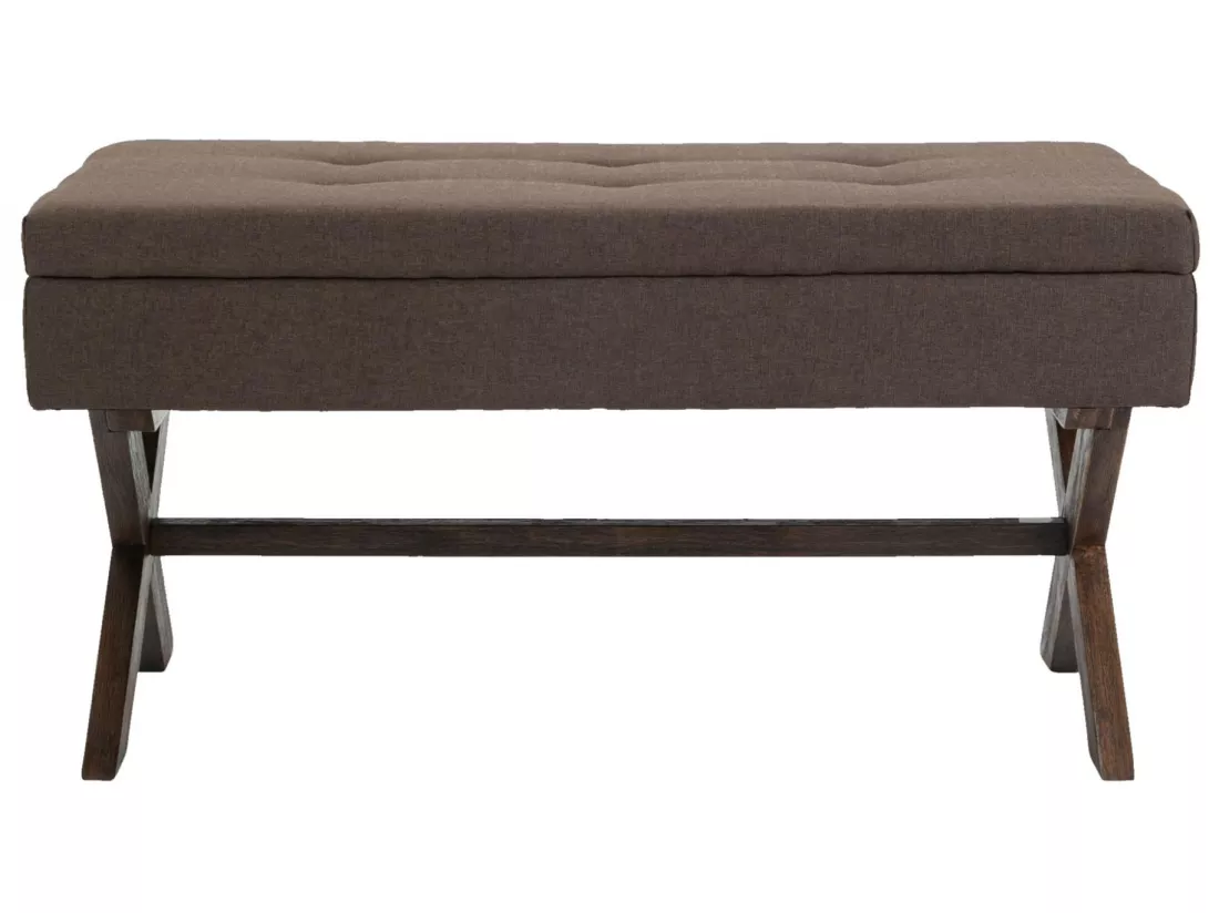 Banquette - Tissu & Bois - Marron - Namaro