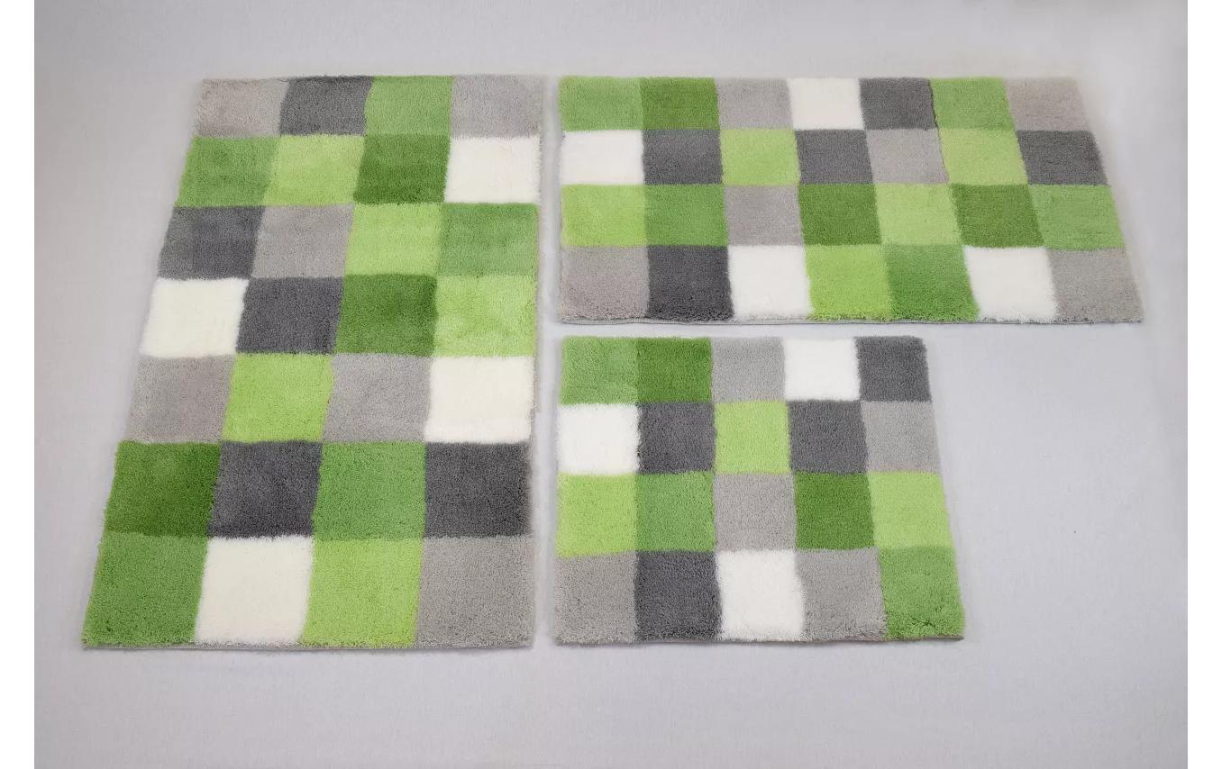 Badteppich Caro 70 x 120 cm, Grün/Grau/WeissBadezimmerteppich