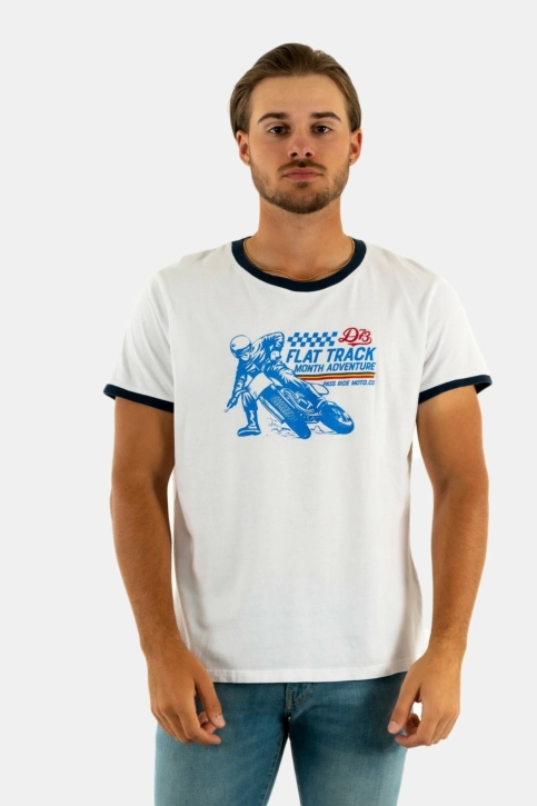 tee shirt daytona flat track white
