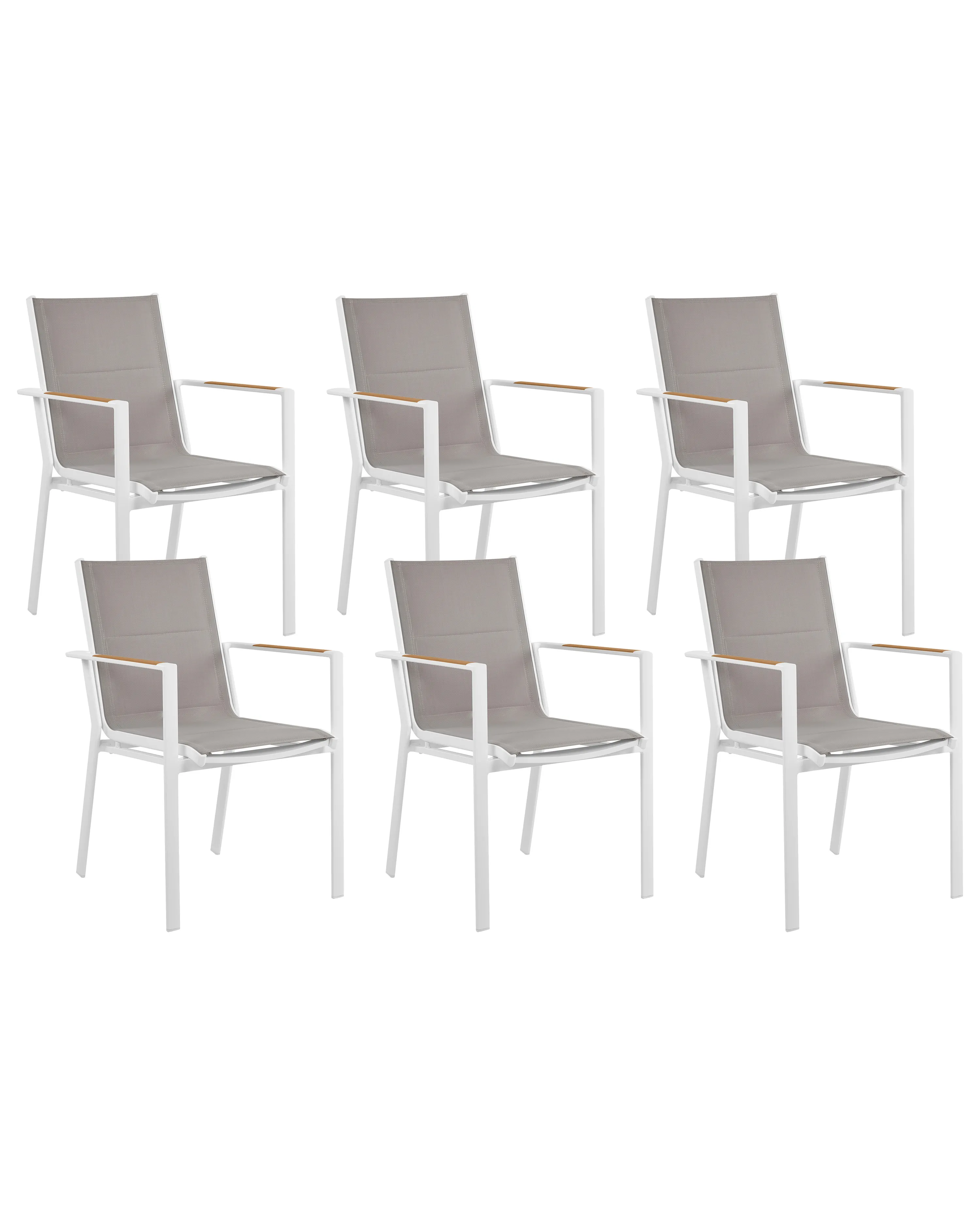 Set van 6 tuinstoelen BUSSETO Metaal Grijs