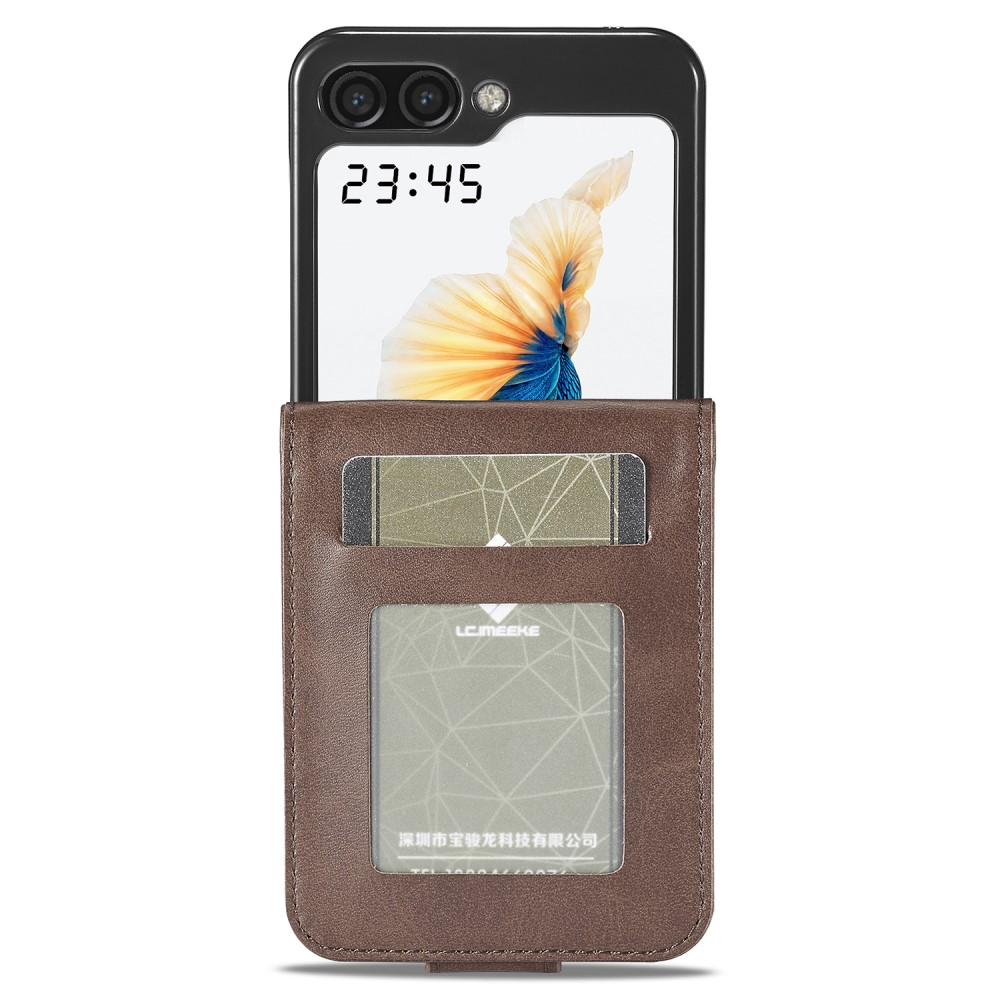 Samsung Galaxy Z Flip7 FE / Z Flip6 Vintage Leder Tasche Flip Cover Fashion Design - Braun