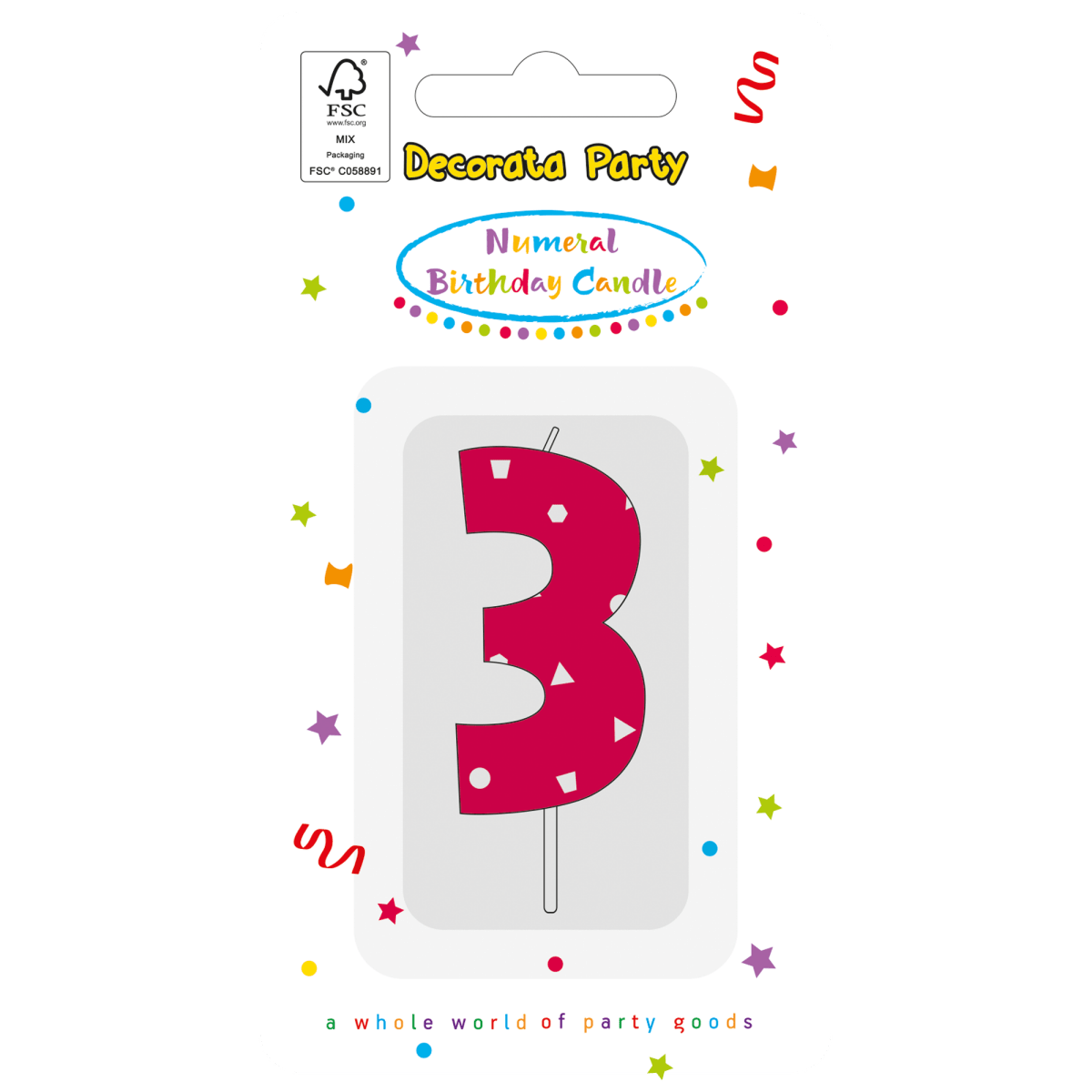 3 Jaar Kaars Roze