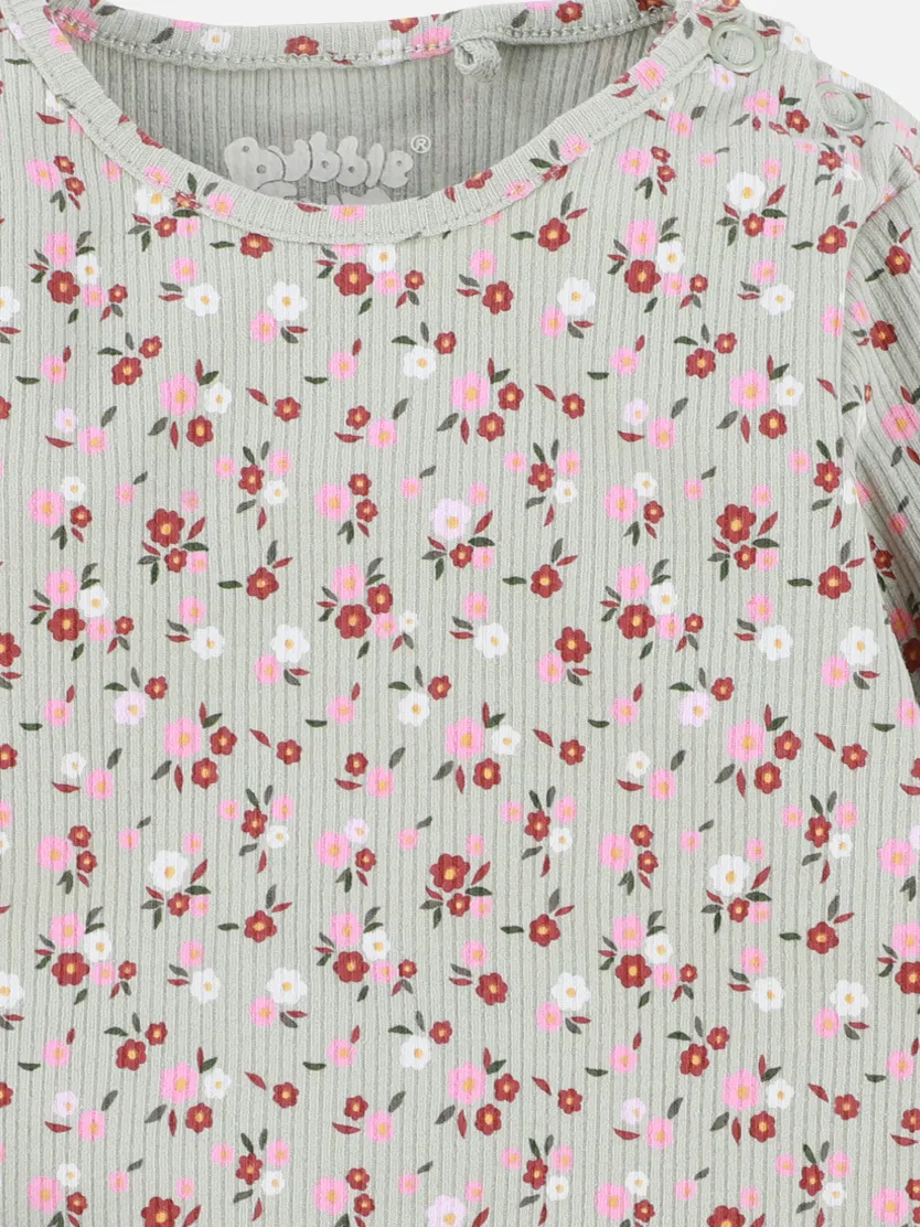 Baby Mädchen Langarmshirt mit Alloverprint Blumen