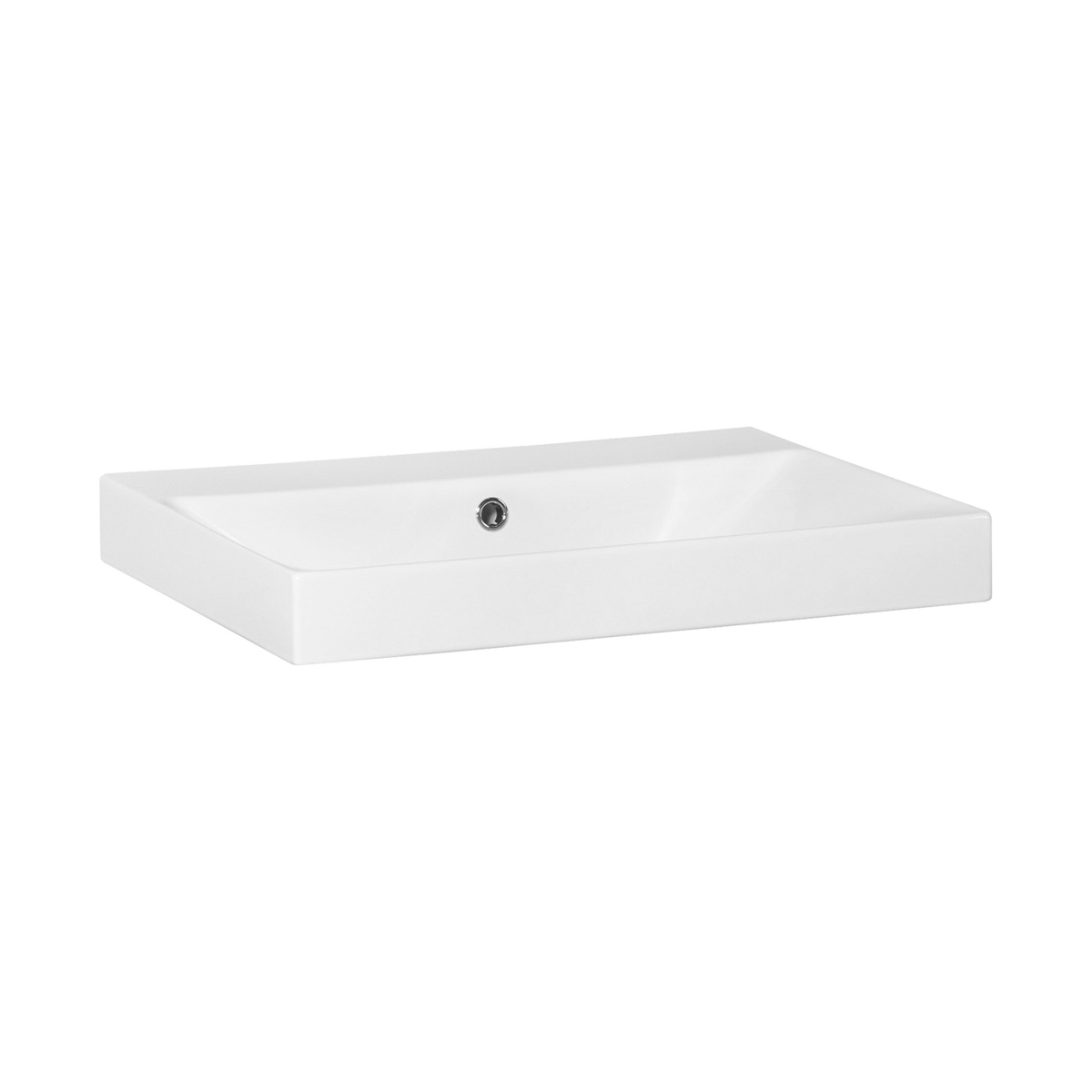 Brauer Aurora wastafel keramiek 60cm zonder kraangat wit glans
