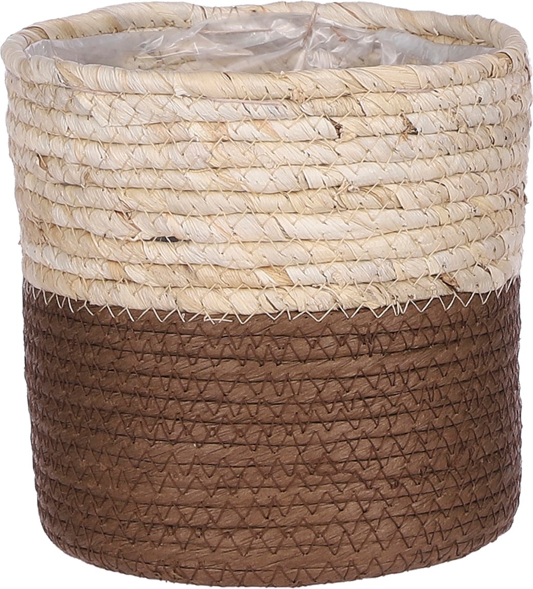 Mica Decorations plantenmand Rachel bruin D 16 H 16 cm