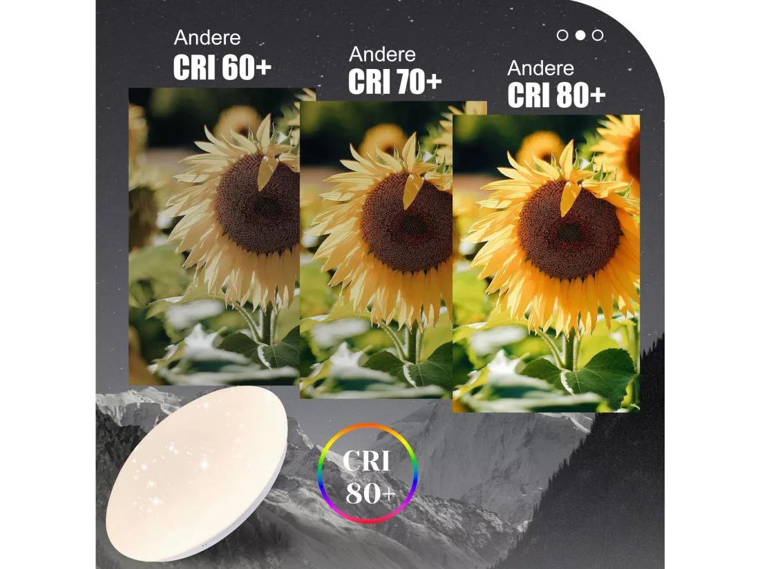 NETTLIFE Plafonnier LED 30 cm Ronde IP44 18 W Chambre Ciel Étoilé Blanc Neutre Étanche pour Cuisine Chambre d'Enfant Couloir