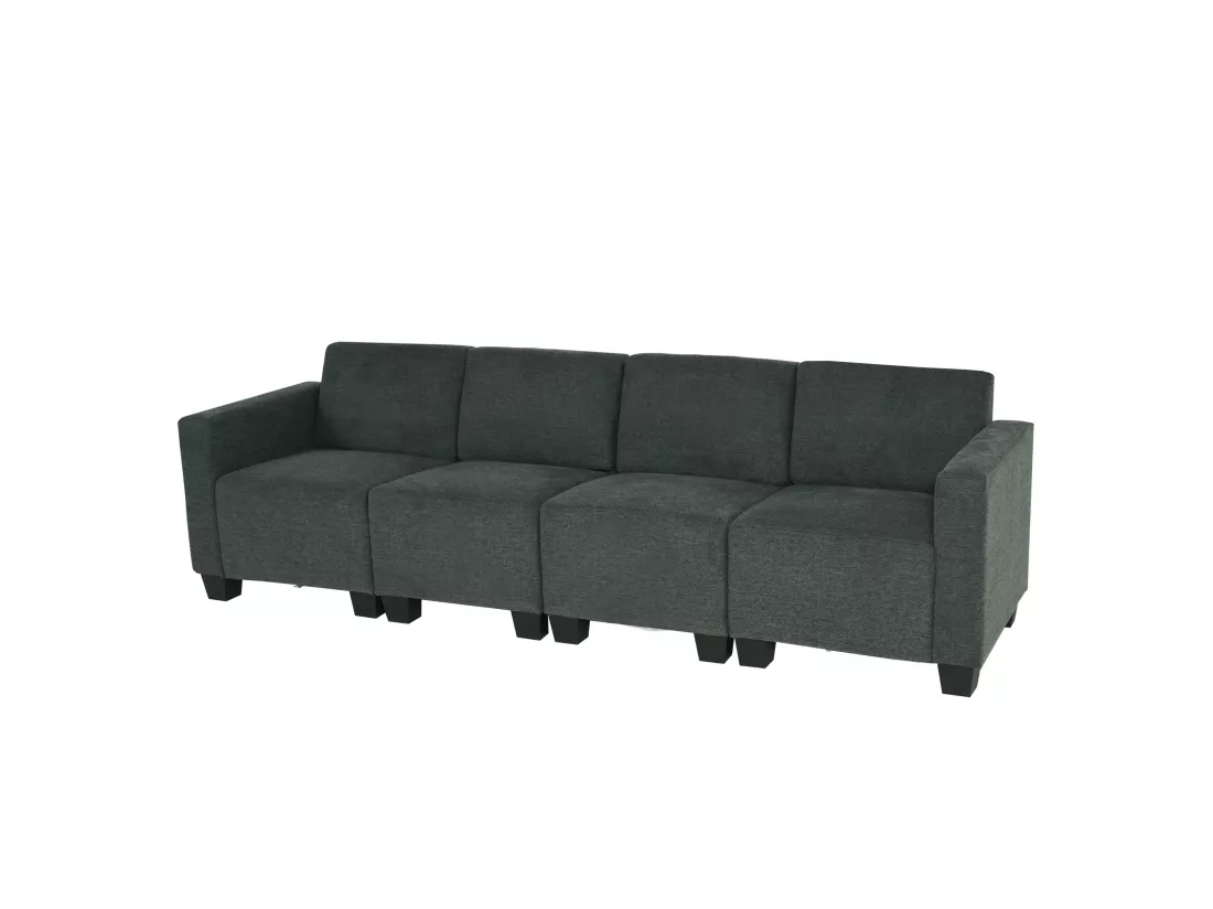 Canapé modulaire 4 places Moncalieri, gris anthracite