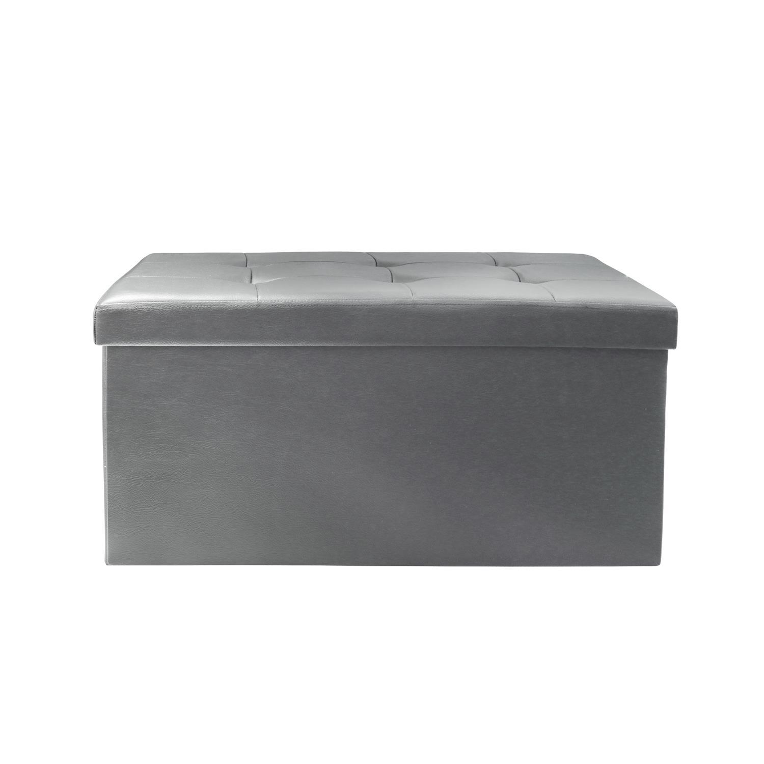 COFFRE BANC PLIABLE PU GRIS