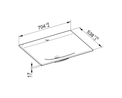 KEUCO wastafelmeubel Edition 11 70,4 x 53,8 cm glanzend wit 31140310701