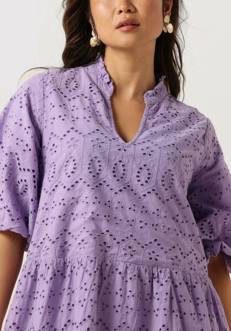 NOTRE-V lila notre-v mini jurk nv-donna dress broderie anglaise dress