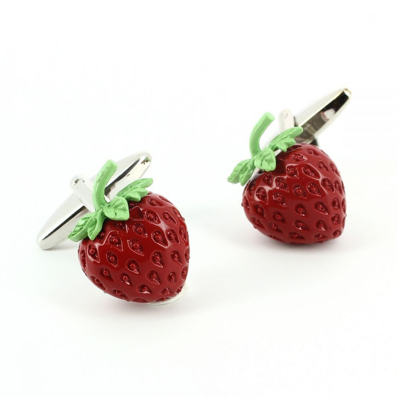 Boutons de manchette, Rouge Fraise