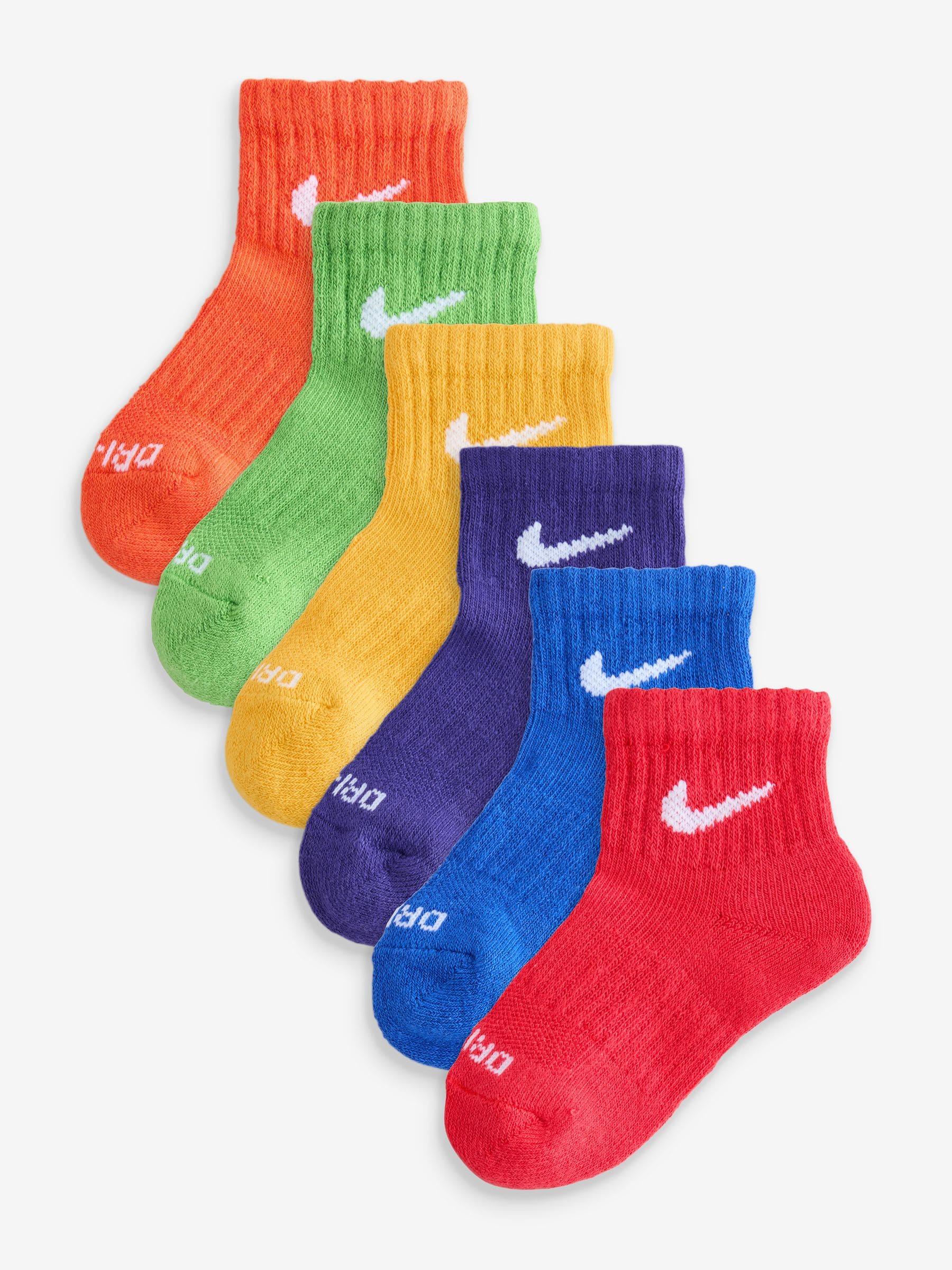 Multi - Nike Kids Little Performance Ankle Socks 6 Pack