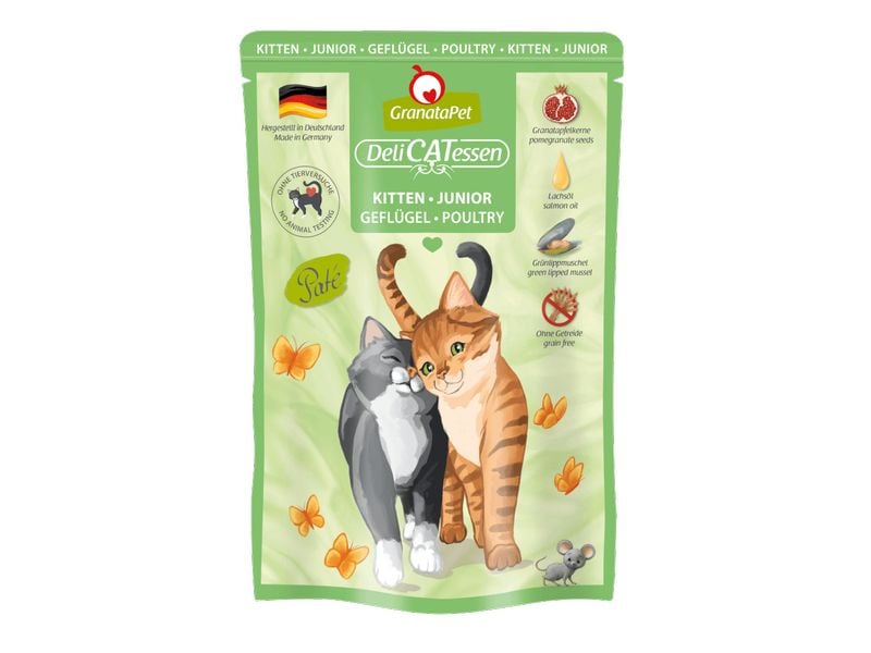 GranataPet Nassfutter DeliCATessen Kitten Geflügel 85 g Alleinfuttermittel für heranwachsende Katzen
