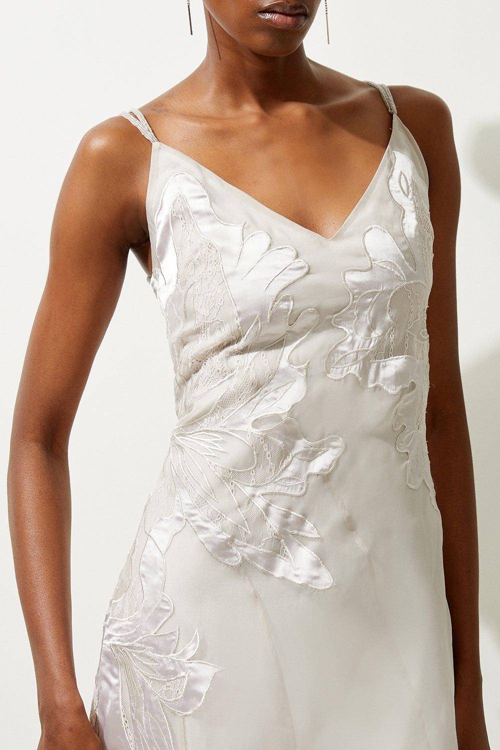 KarenMillen Robe Maxi Tissée à Appliqué Satiné