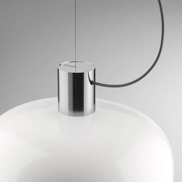 Flos - Bellhop S1 Glass Pendelleuchte, bright aluminium