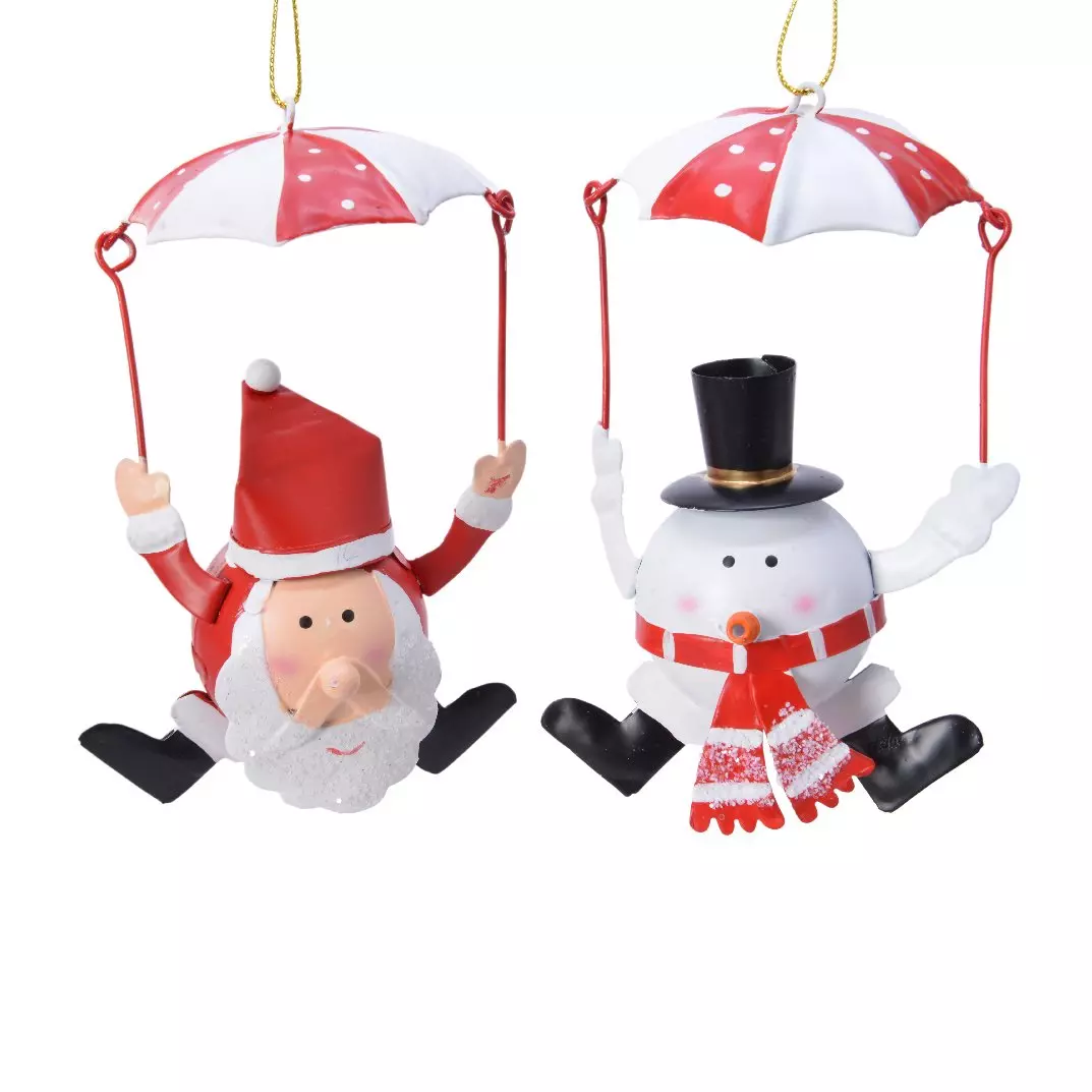 Lot de 2 personnages à suspendre (H12 cm) Messieurs rigolos Rouge