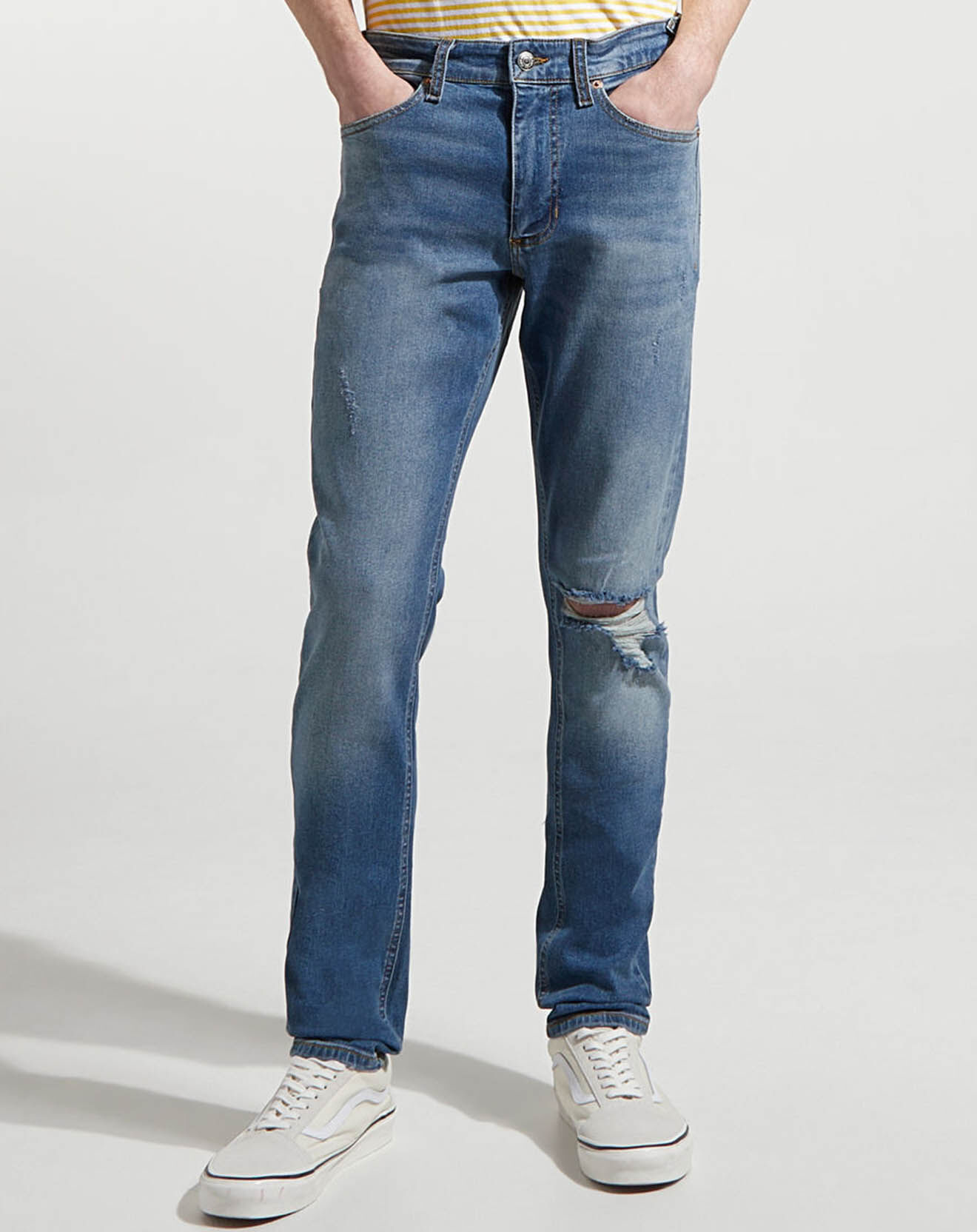 Tommy Jeans Jean ajusté Scanton y Abrasion bleu
