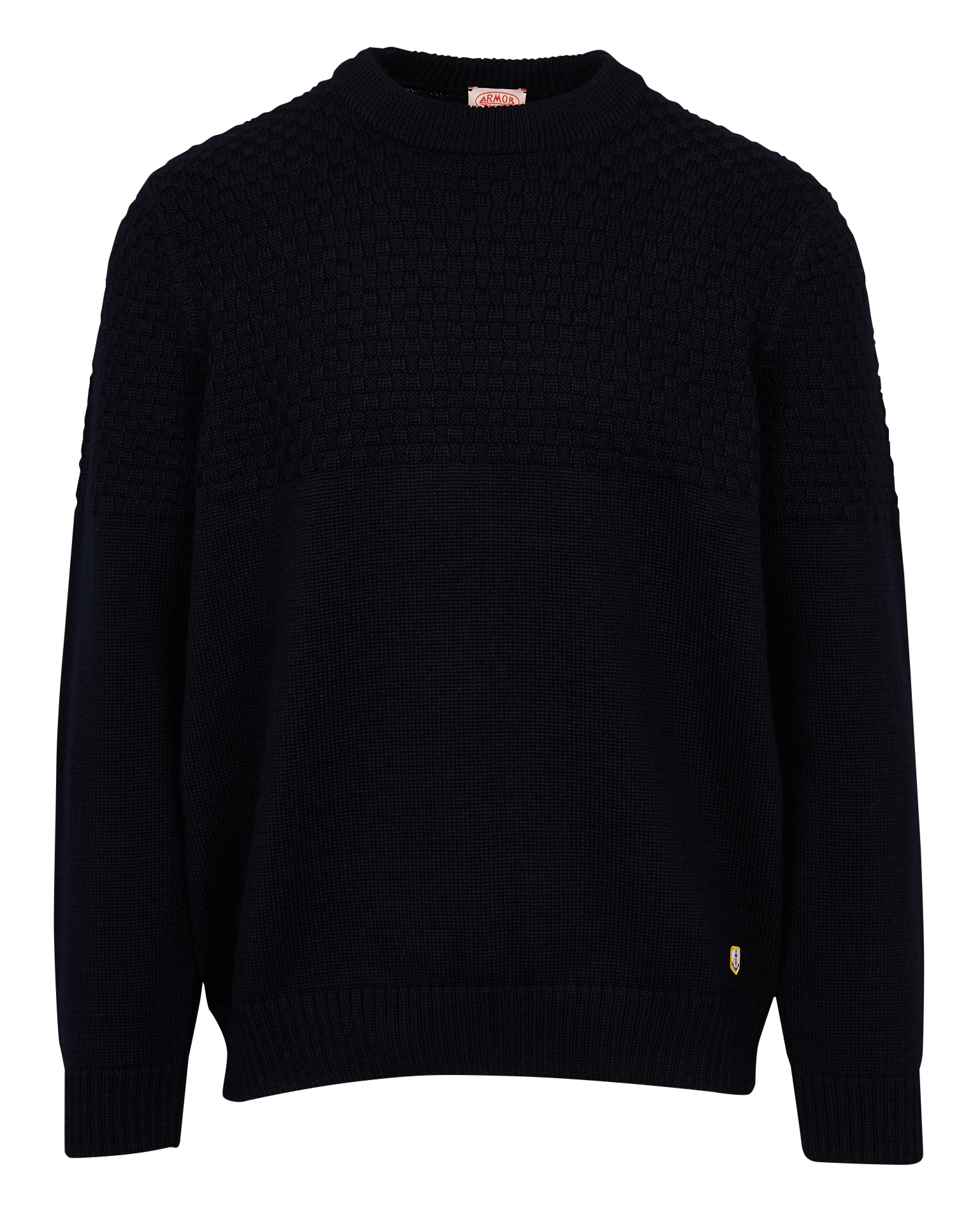 HERITAGE - Pull droit col rond en laine | Bleu