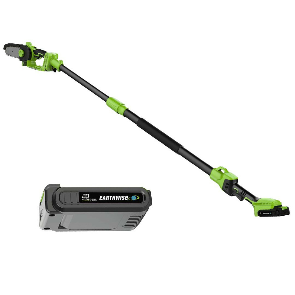 Pack tronçonneuse sans fil 2en1 avec bras télescopique + batterie 20v-vert